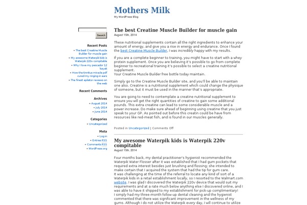White-as-milk theme site design template sample
