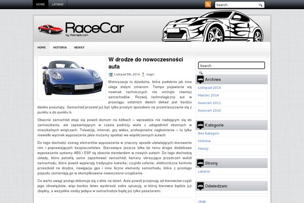 Racecar theme site design template sample