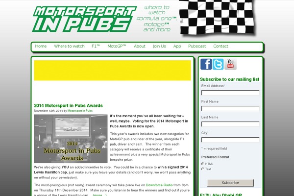 motorsportinpubs.co.uk site used F1inpubs