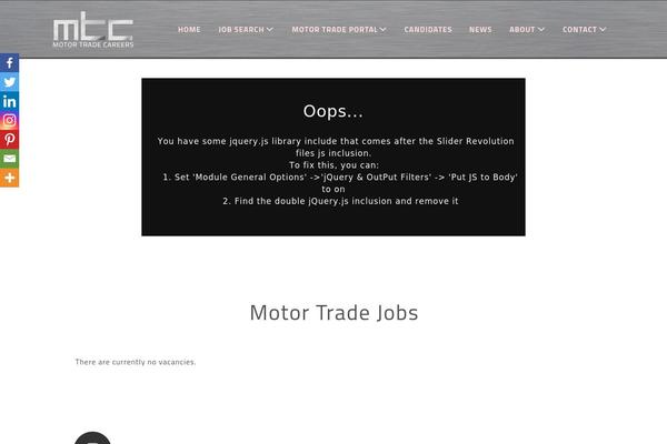 motortradecareers.com site used Jobify-child-master