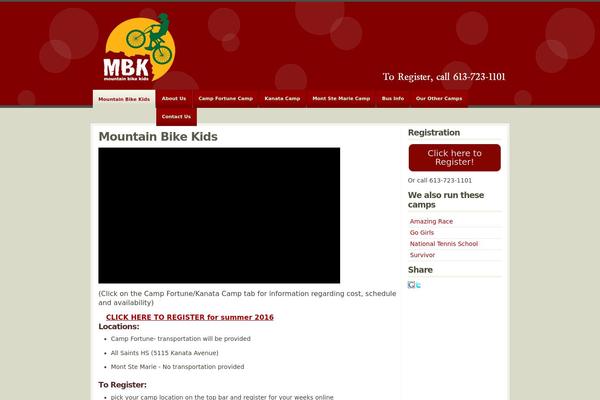 mountainbikekids.ca site used Jambo