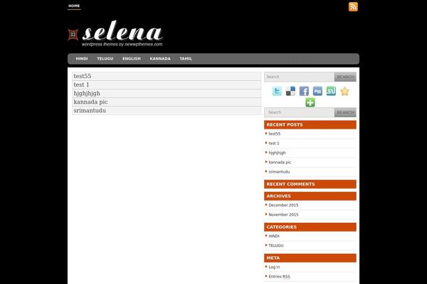 Selena theme site design template sample