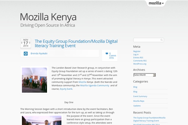 mozilla-kenya.org site used Onemozilla