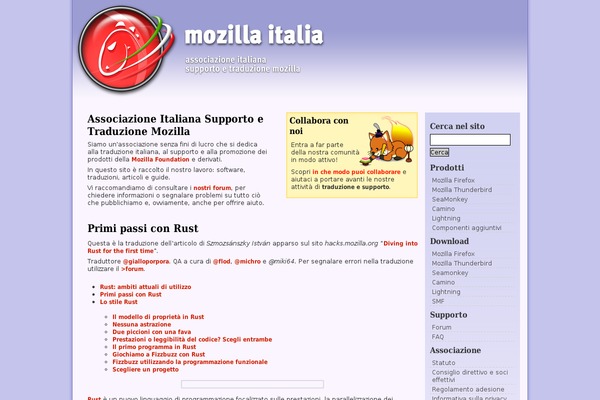 mozillaitalia.it site used Mozillaitalia