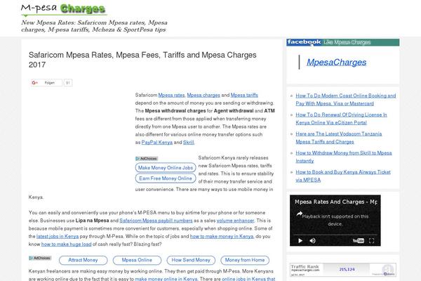 mpesacharges.com site used CuteWP