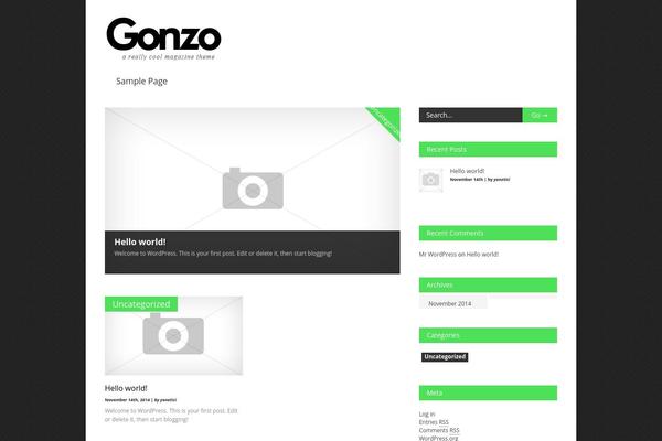 Gonzo theme site design template sample