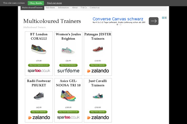 multicolouredtrainers.co.uk site used Prose