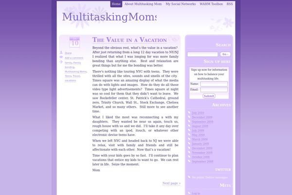 multitaskingmoms.com site used Thistle