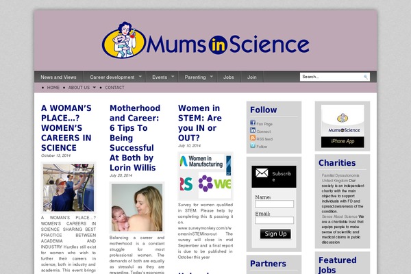 mumsinscience.net site used Magazine Flow