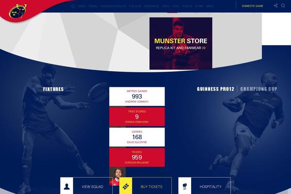 munsterrugby.ie site used Munster