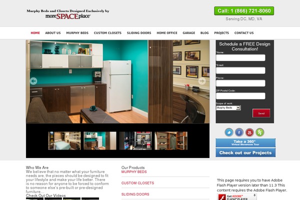 murphybedsandclosets.com site used Morespace