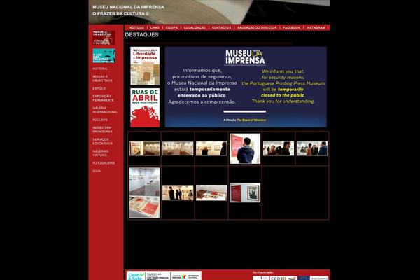 museudaimprensa.pt site used Museudaimprensa