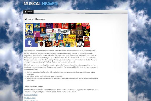 musicalheaven.com site used Twentytwelve-extend