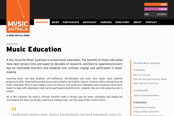 musiceducation.edu.au site used Musicaustralia