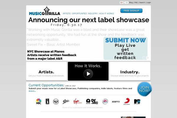 musicgorilla.com site used Musicgorilla