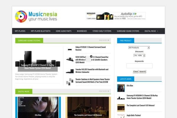 musicnesia.com site used Tawonnews-theme