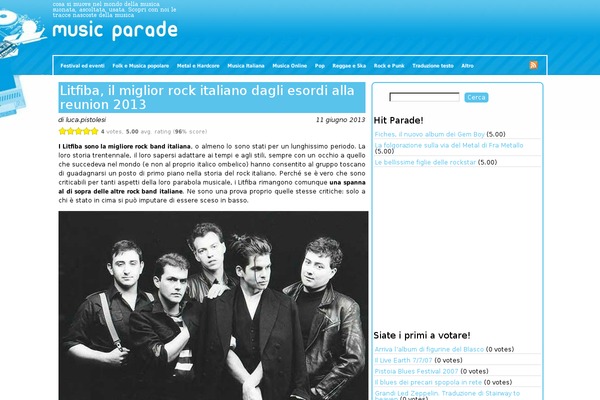 musicparade.it site used Factotum-blog-network