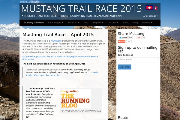 mustangtrailrace.com site used Mustang_theme