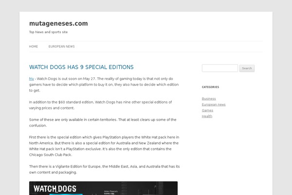 Twenty Twelve theme site design template sample