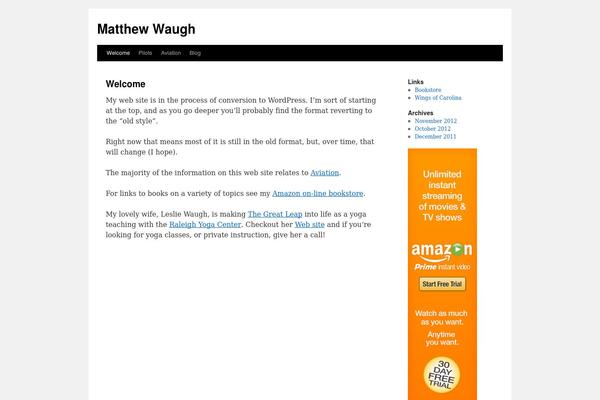 Twenty Ten theme site design template sample