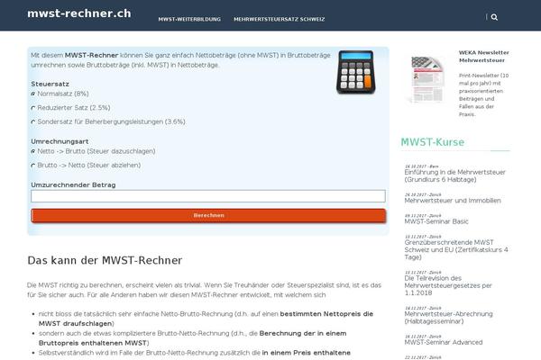 mwst-rechner.ch site used Mwst-rechner