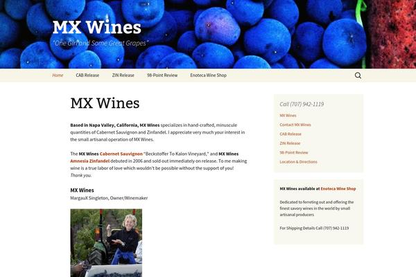 mxwines.com site used Twenty Thirteen