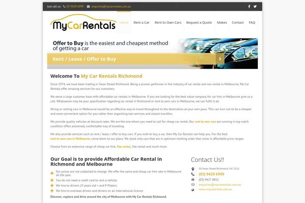 mycarentals.com.au site used Mycarrentals