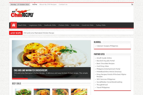 mychillirecipes.com site used Kablogger