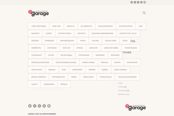 Garage theme site design template sample