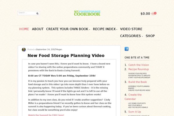 Cookbook theme site design template sample