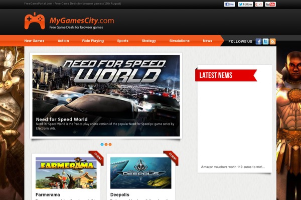 mygamescity.com site used Game-portal