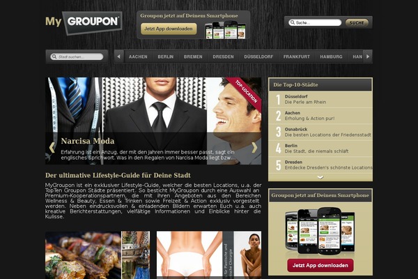 Mygroupon theme site design template sample