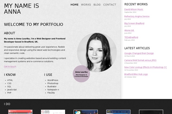 Portfolio theme site design template sample