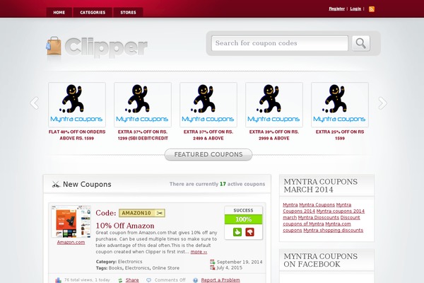 myntracoupons.org site used Clipper