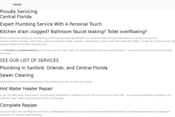 mypersonalplumber.net site used Customify