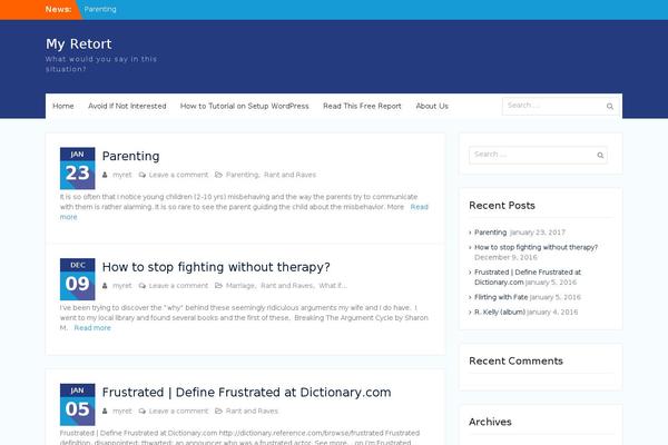 myretort.com site used Mindscape