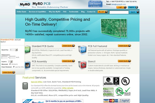 myropcb.com site used Framepcb