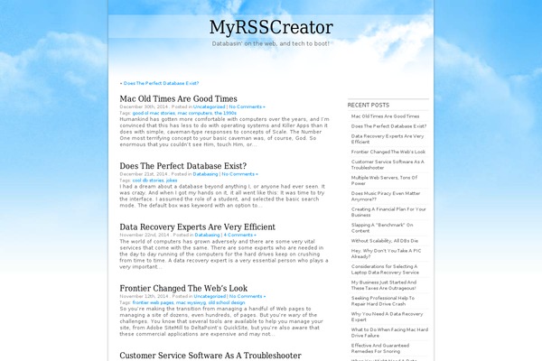 Blueclouds theme site design template sample