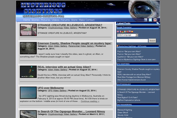 mysterious-sightings.com site used Mysterious