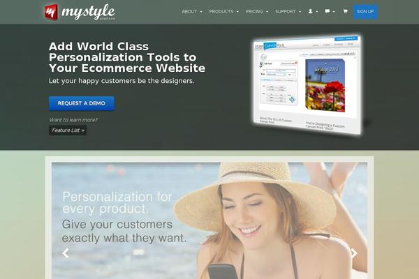 Site using Mystyle-custom-product-designer plugin