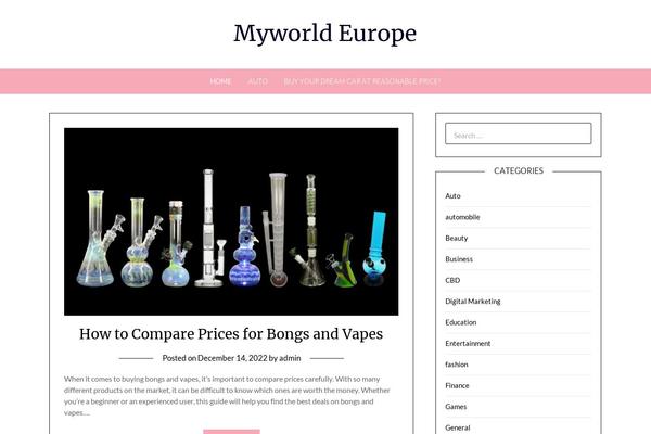 myworld-europe.com site used Pink-personal-blogily