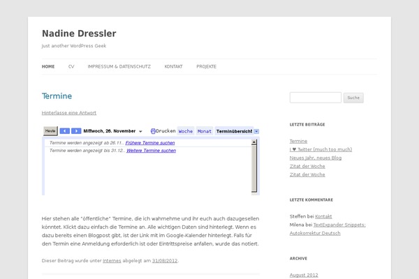Twenty Twelve theme site design template sample