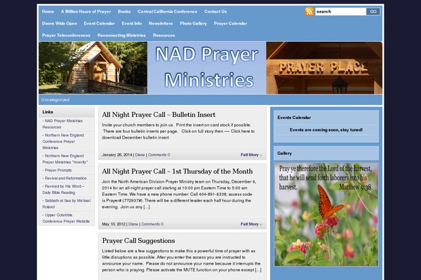 nadprayerministries.org site used Wp-vybe-20-basic