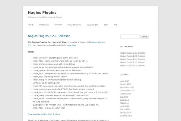 nagios-plugins.org site used Twenty Twelve