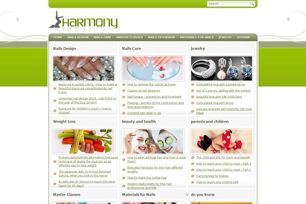 Harmony theme site design template sample