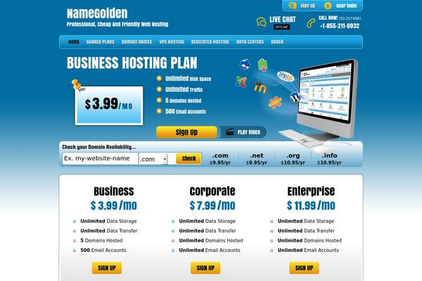 namegolden.com site used Php-hosting