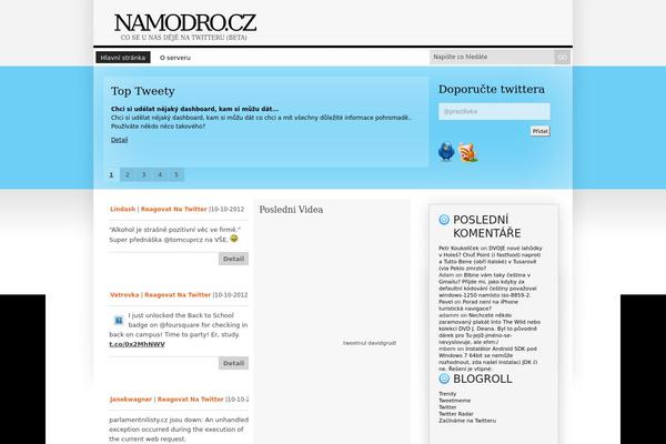 namodro.cz site used Tweets