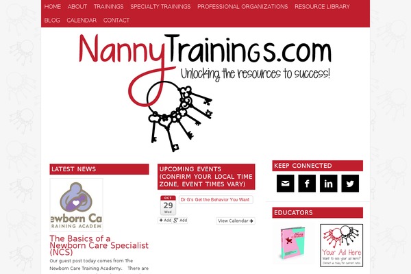 nannytrainings.com site used Georgia Child Theme