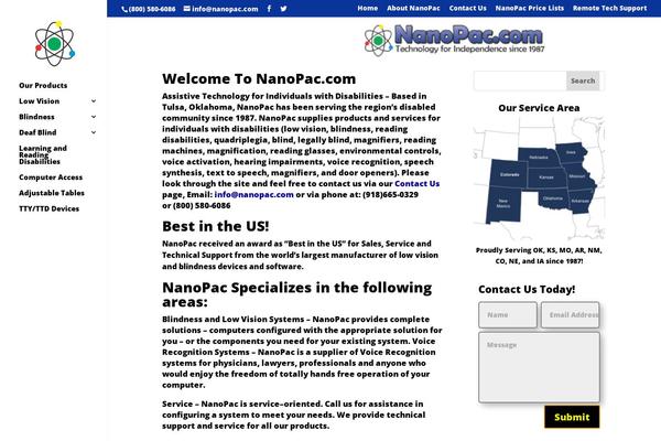 nanopac.com site used Divi Child