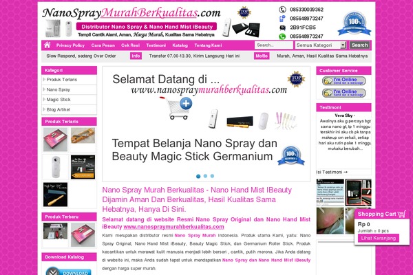 Nano theme site design template sample